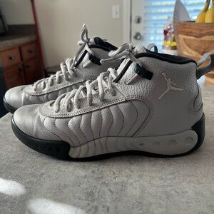 Gray and Black High-Top Sneakers